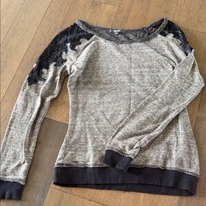 Miss Me Charcoal and Black Knit Top